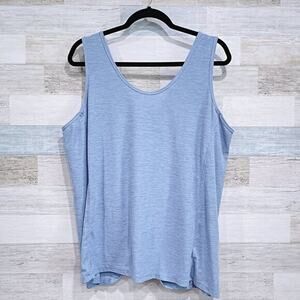 OLD NAVY Open Back Twist Hem Activewear Tank Blue Gym Yoga Womens XL